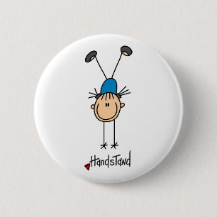 Gymnast Doing Handstand 2 Inch Round Button