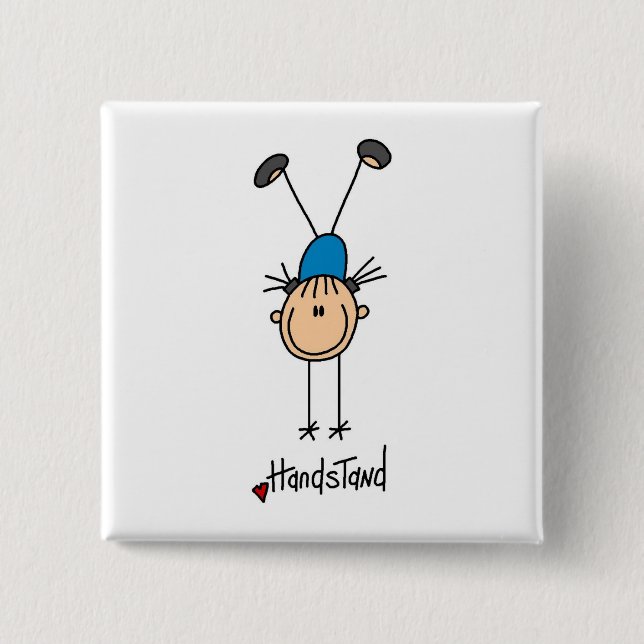 Gymnast Doing Handstands 2 Inch Square Button (Front)
