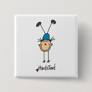Gymnast Doing Handstands 2 Inch Square Button
