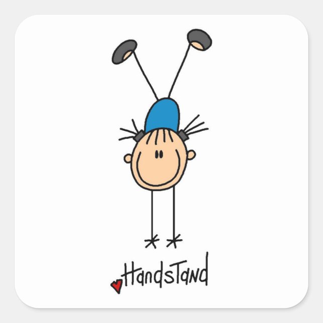 Gymnast Doing Handstands Square Sticker (Front)