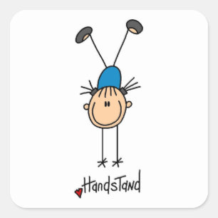 Gymnast Doing Handstands Square Sticker