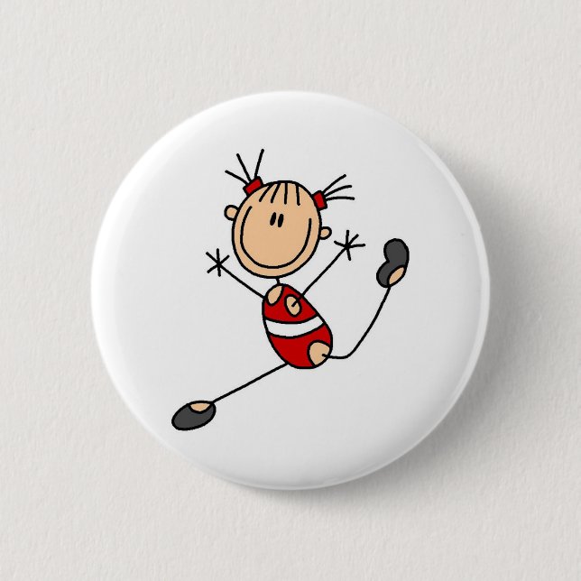 Gymnast Doing Routine 2 Inch Round Button (Front)