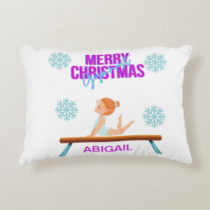 GYMNAST double sided accent pillow personalized.