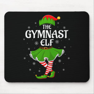 Gymnast Elf Christmas Family Girls Women Elf Squad Mouse Pad