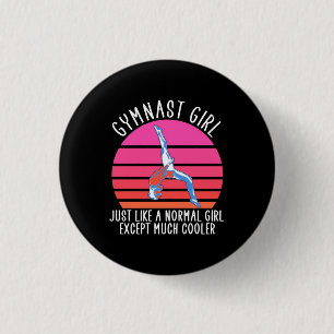 Gymnast Girl 1 Inch Round Button