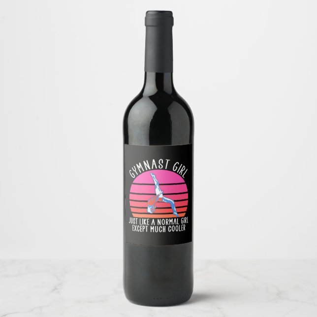 Gymnast Girl Wine Label (Front)
