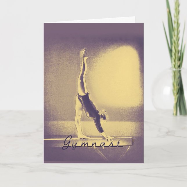 Gymnast "Good Luck" greeting card (Front)