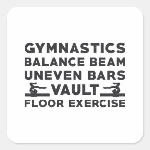 Gymnast Gymnastics Balance Beam Uneven Bars Vault Square Sticker