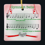 Gymnast Gymnastics Jingle Bell Song Ornament<br><div class="desc">Adorable Gymnast Bell Song Ornament for Christmas.  She will be singing this song over and over in the gym during the holidays!</div>