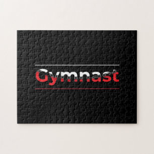 Gymnast - Gymnastics Modern Typography Arch Jigsaw Puzzle