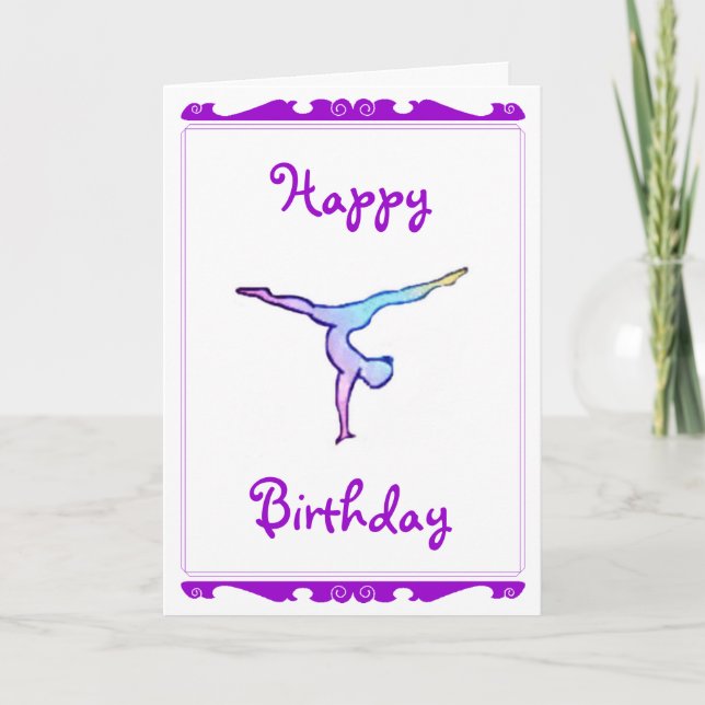 Gymnast "Happy birthday" card (Front)