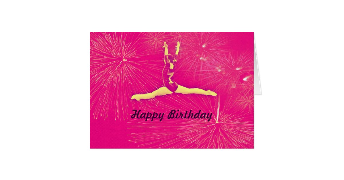 Gymnast Happy Birthday card | Zazzle