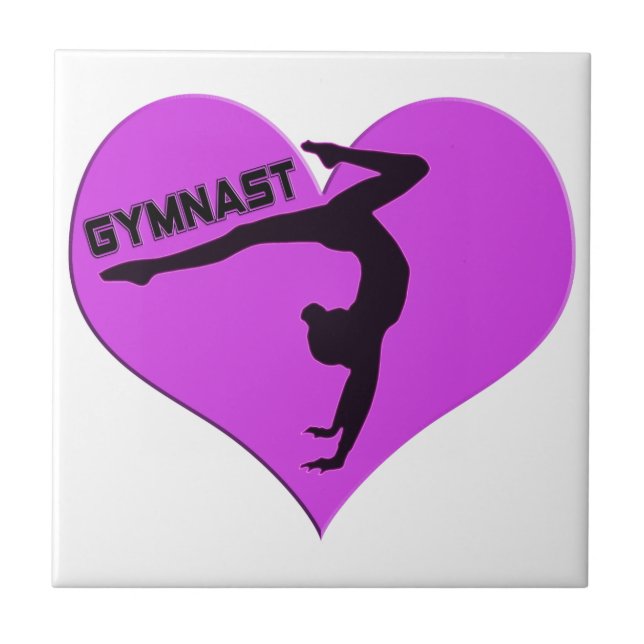Gymnast Heart Handstand Gifts Tile (Front)