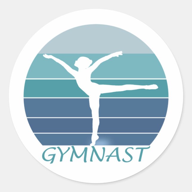 GYMNAST- I LOVE GYMNASTICS. CLASSIC ROUND STICKER (Front)