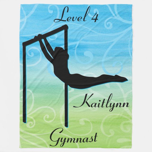 Gymnast Level Fleece Blanket w/ Her Level # & Name (Front)