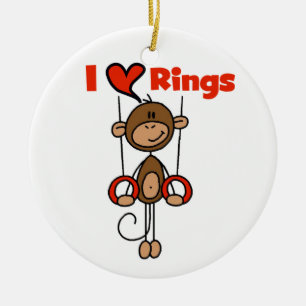 Gymnast Loves Rings Ceramic Ornament