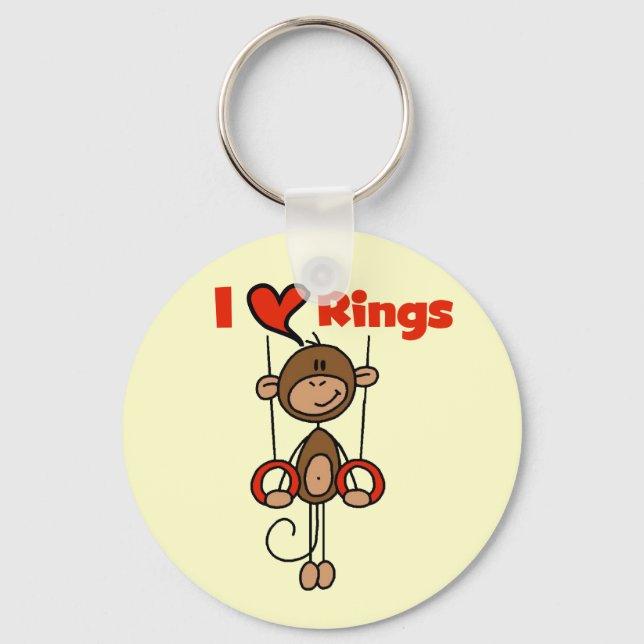 Gymnast Loves Rings Keychain (Front)