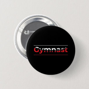Gymnast - Minimalist Modern Gymnastics Word 2 Inch Round Button