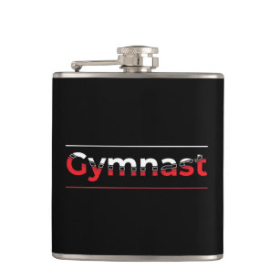 Gymnast - Minimalist Modern Gymnastics Word Hip Flask