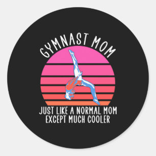Gymnast Mom Classic Round Sticker
