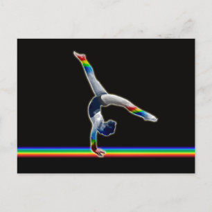 Gymnast on a Rainbow Beam Postcard