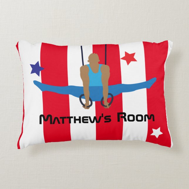Gymnast On Rings Personalised Accent Pillow (Front)
