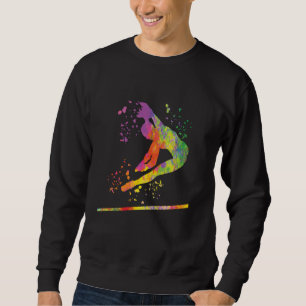 Gymnast on Uneven Bars Girls Kids Artistic Gymnast Sweatshirt