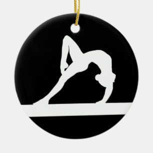 Gymnast Ornament w/Name Black