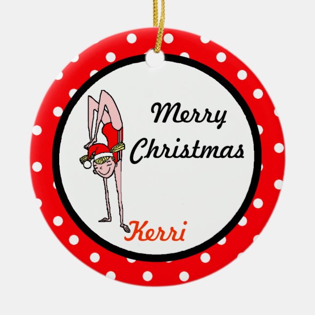 Gymnast Personalize Ornament Handstand Girl (Front)