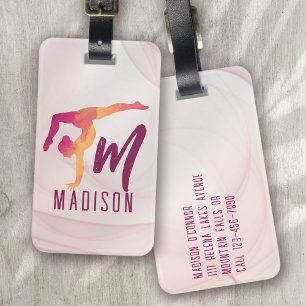 Gymnast Pink Personalized Luggage Tag