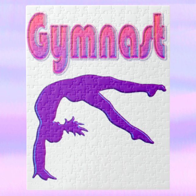 Gymnast Power Tumbling Purple Metallic Jigsaw Puzzle (Creator Uploaded)
