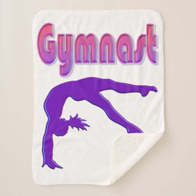 Gymnast Power Tumbling Purple Metallic Sherpa Blanket (Front)