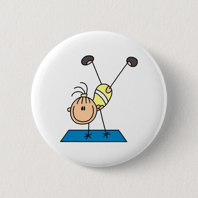 Gymnast Practicing  2 Inch Round Button (Front)