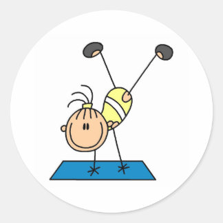 Gymnast Practicing Classic Round Sticker