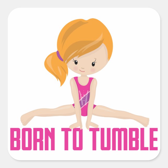 Gymnast - Red Hair Square Sticker (Front)