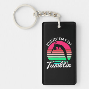 Gymnast Retro Vintage Tumblin Keychain