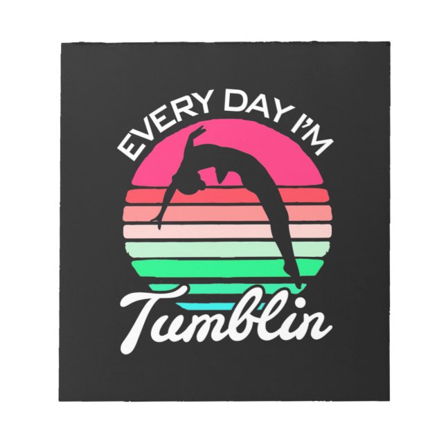 Gymnast Retro Vintage Tumblin Notepad (Front)