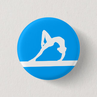 Gymnast Silhouette Button Blue