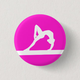 Gymnast Silhouette Button Pink