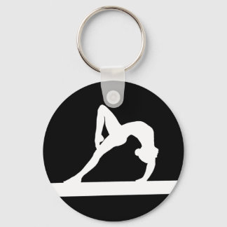 Gymnast Silhouette Keychain Black