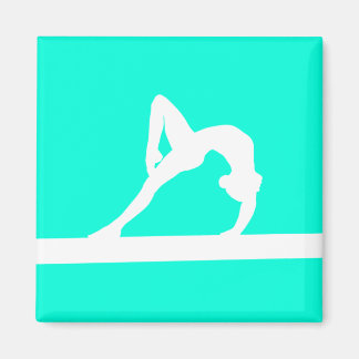 Gymnast Silhouette Magnet Turquoise
