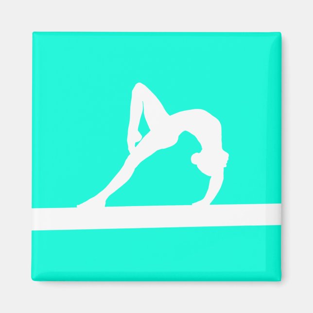 Gymnast Silhouette Magnet Turquoise (Front)