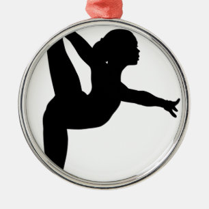 Gymnast Silhouette Metal Ornament