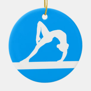 Gymnast Silhouette Ornament Blue