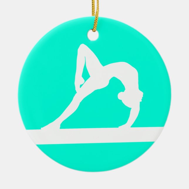 Gymnast Silhouette Ornament Turquoise (Front)