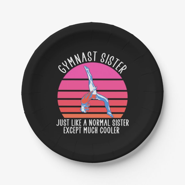 Gymnast Sister Paper Plate (Front)