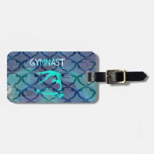 Gymnast Tribal Pattern Blue Luggage Tag