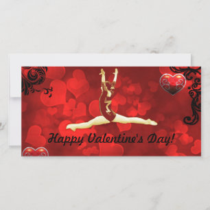 Gymnast Valentine's day photo card