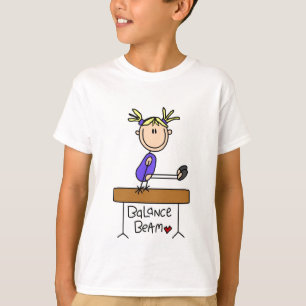 Gymnaste blonde de fille sur des T-shirts et des