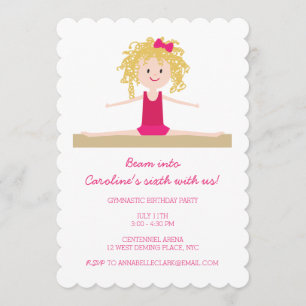 Gymnaste de Blonde  Invitation d'anniversaire